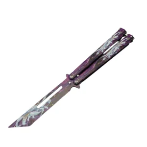 Butterfly knife classic csgo folding knife unsharpened practice self-defense hand-throwing toy full steel fancy training butterfly knife