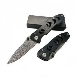 Damascus Pocket Knife EDC Pocket Knife with CNC Aluminum Handle