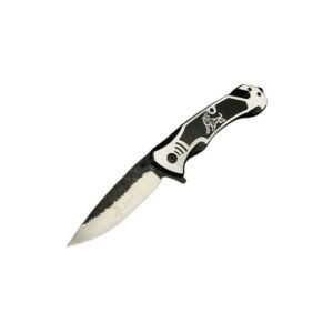 Lion Emblem Pocket Knife – Tactical Folding Knife with Unique Blade and Ergonomic Grip