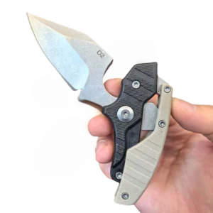 Outdoor portable self-defense knife creative deformation two-in-one hand stab push knife