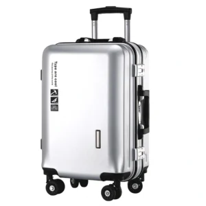 Aluminum frame suitcase with combination lock (carry-on size)